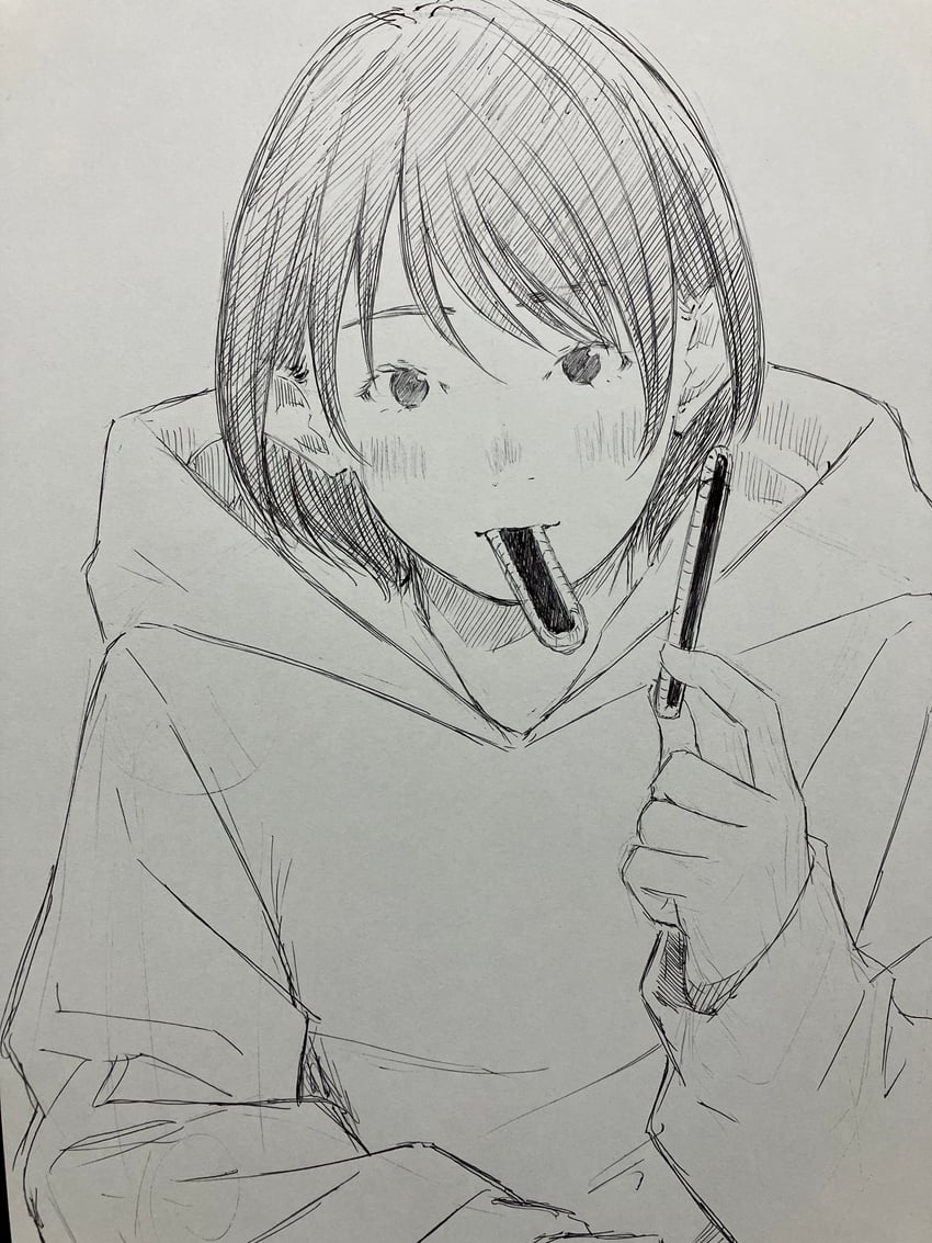 原创 1名女孩 脸红 糖果 巧克力 巧克力棒