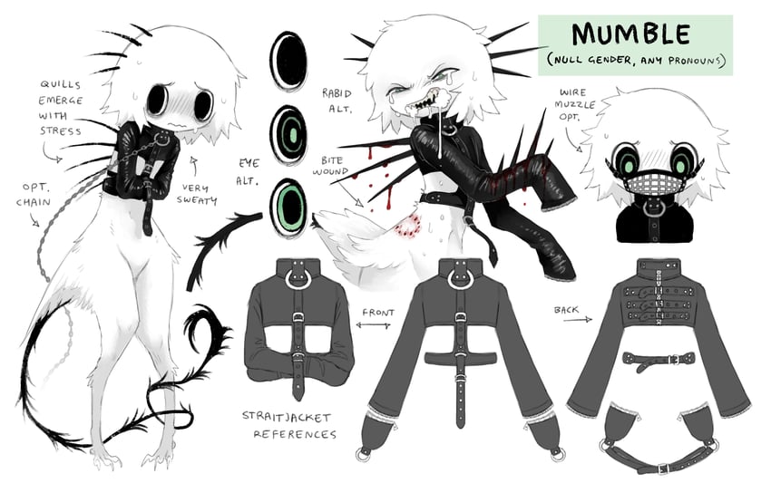 原创、mumble (jejejunum) 1个其他角色 背部尖刺 腰带 咬痕 黑领