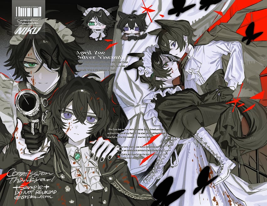 原创 2个男孩 瞄准 瞄准观众 兽耳 围裙