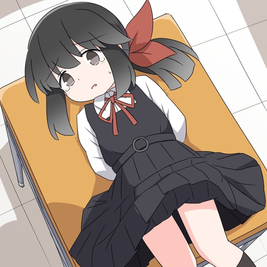 原创、himorogi koyomi (kitagawa suigetsu) 1名女孩 双手背在身后 黑色连衣裙 黑发 借用的角色