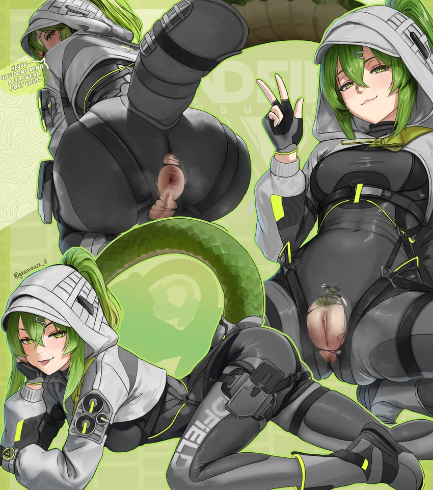 明日方舟、明日方舟：终末地、萤石(明日方舟) 1名女孩 肛门 屁股 脸红 紧身连体衣