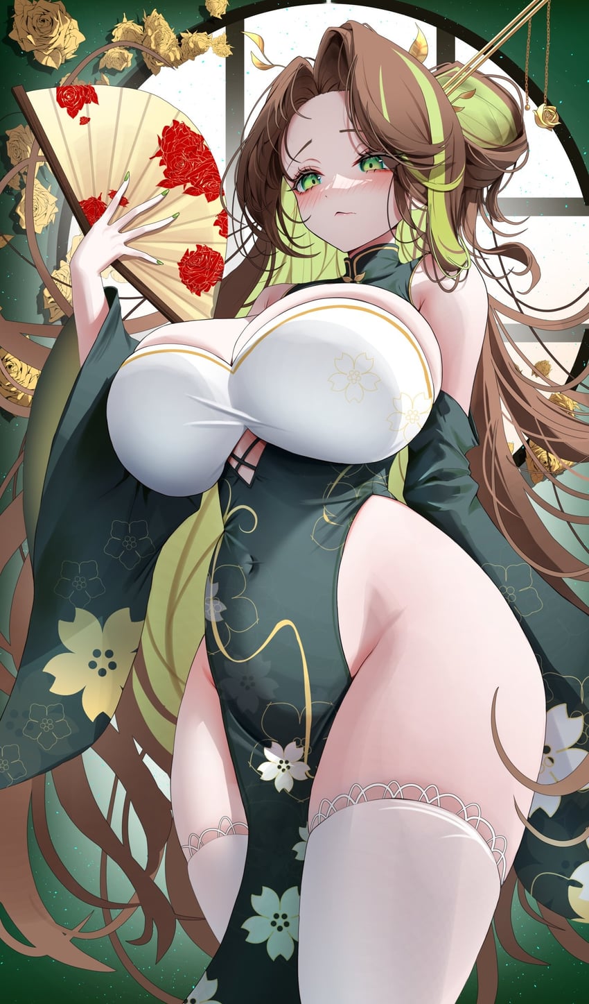 原创 1名女孩 露肩 脸红 乳房 棕发