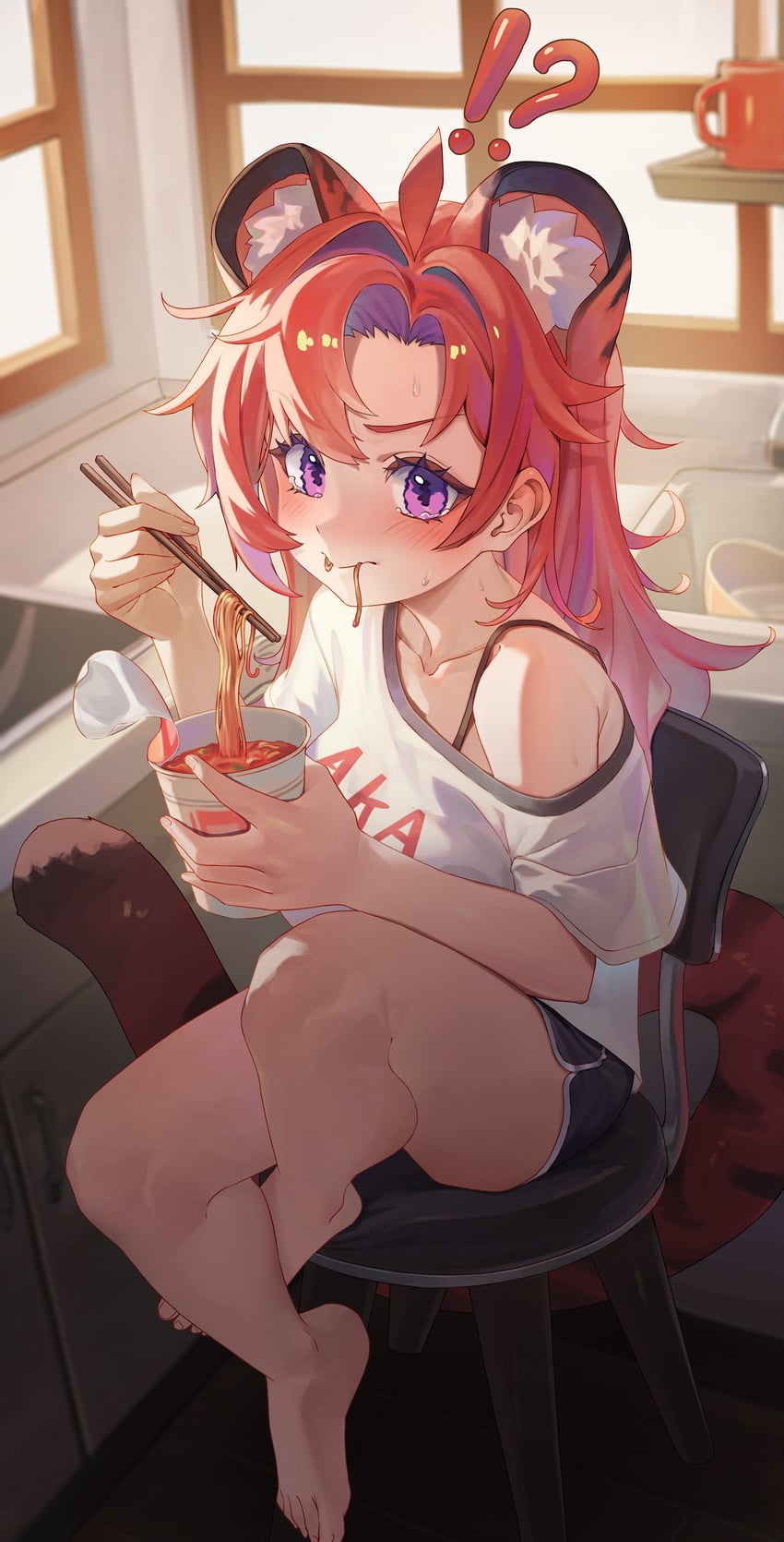 原创 !? 1名女孩 呆毛 兽耳毛 兽耳