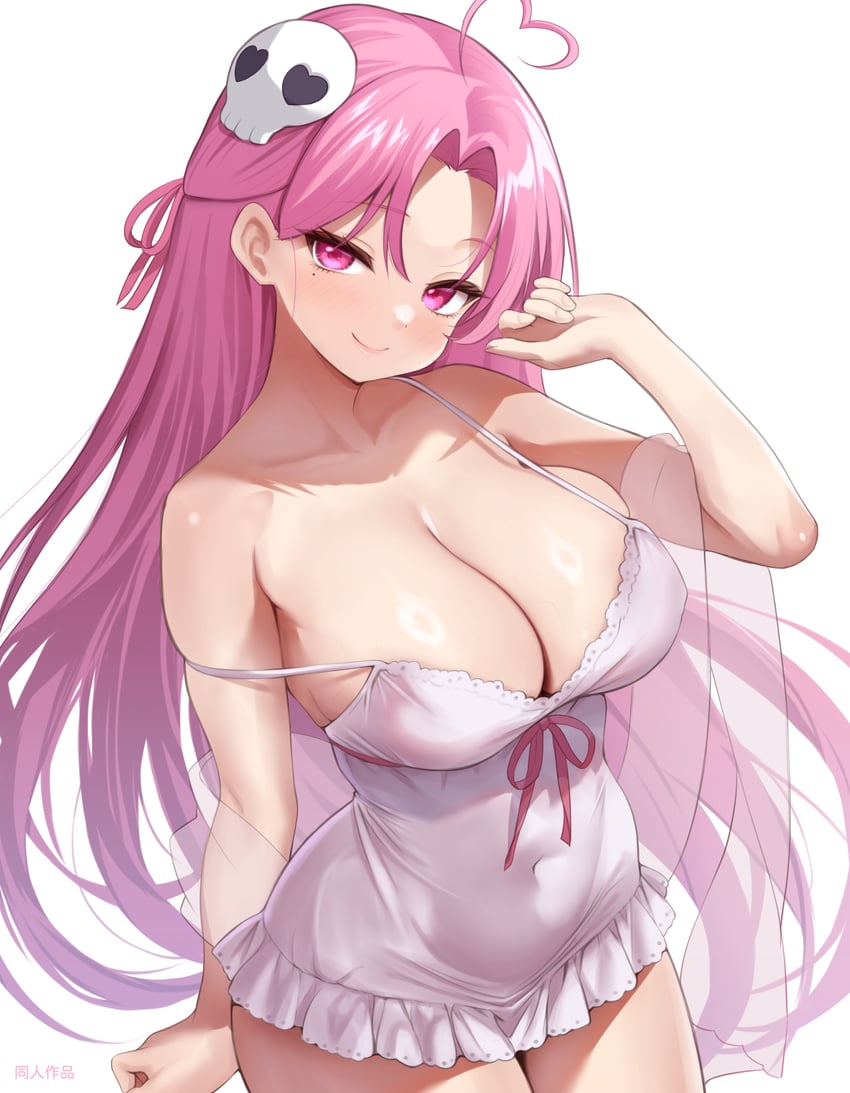提卡尔、塞勒涅 (Trickcal) 1名女孩 呆毛 脸红 乳房 乳沟