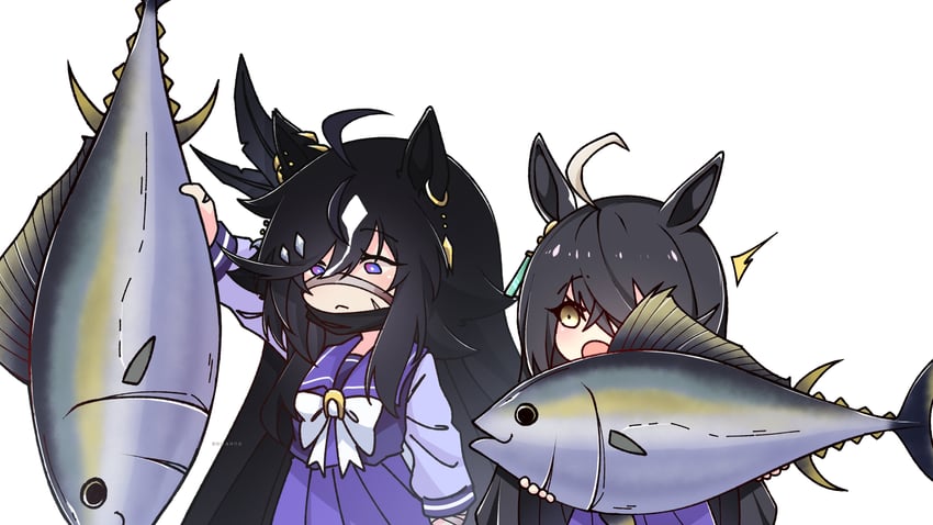 原创、现实生活、赛马娘 动物 兽耳 鱼 手持 抱着动物