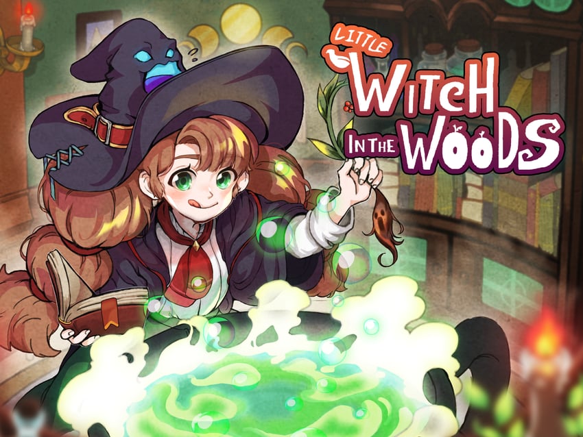 little witch in the woods、ellie blueriver 1名女孩 阿斯科特领巾 黑色长袍 书 书签