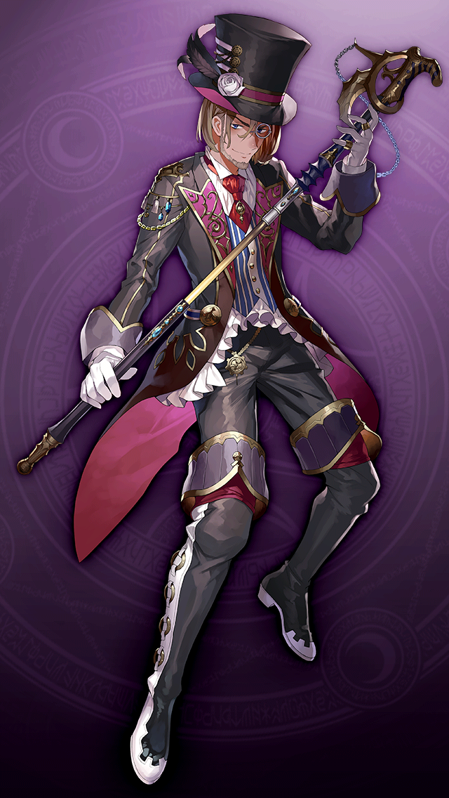 格林笔记、arsene lupin (grimms notes) 1名男孩 黑色靴子 黑色大衣 黑帽子 黑裤子