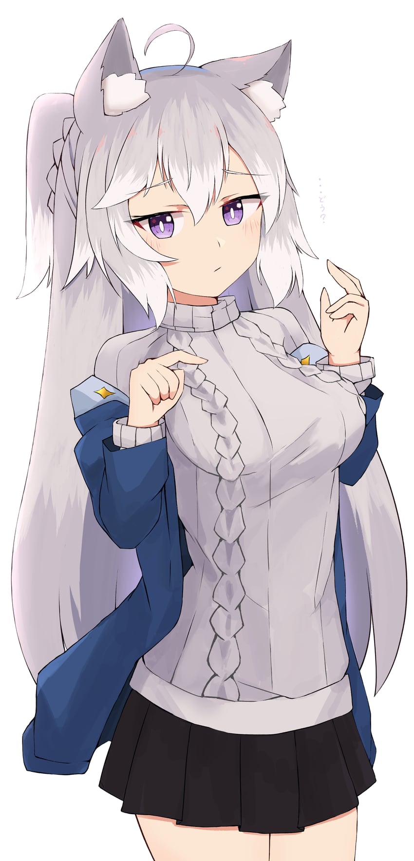 原创 1名女孩 呆毛 兽耳毛 兽耳 艾兰毛衣