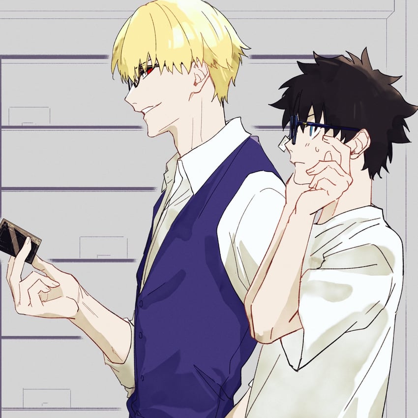 Fate/Grand Order、Fate系列、藤丸立香 (男) 2个男孩 黑发 金发 蓝发 蓝色背心