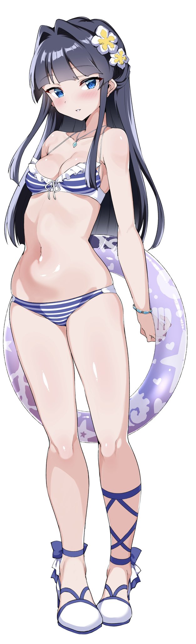 偶像大师、偶像大师百万现场、最上静香 1名女孩 比基尼 黑发 蓝色比基尼 蓝眼