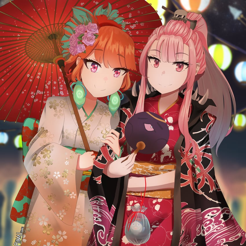 Hololive、Hololive英语、森美声 2名女孩 替换服装 乳房 情侣 耳环