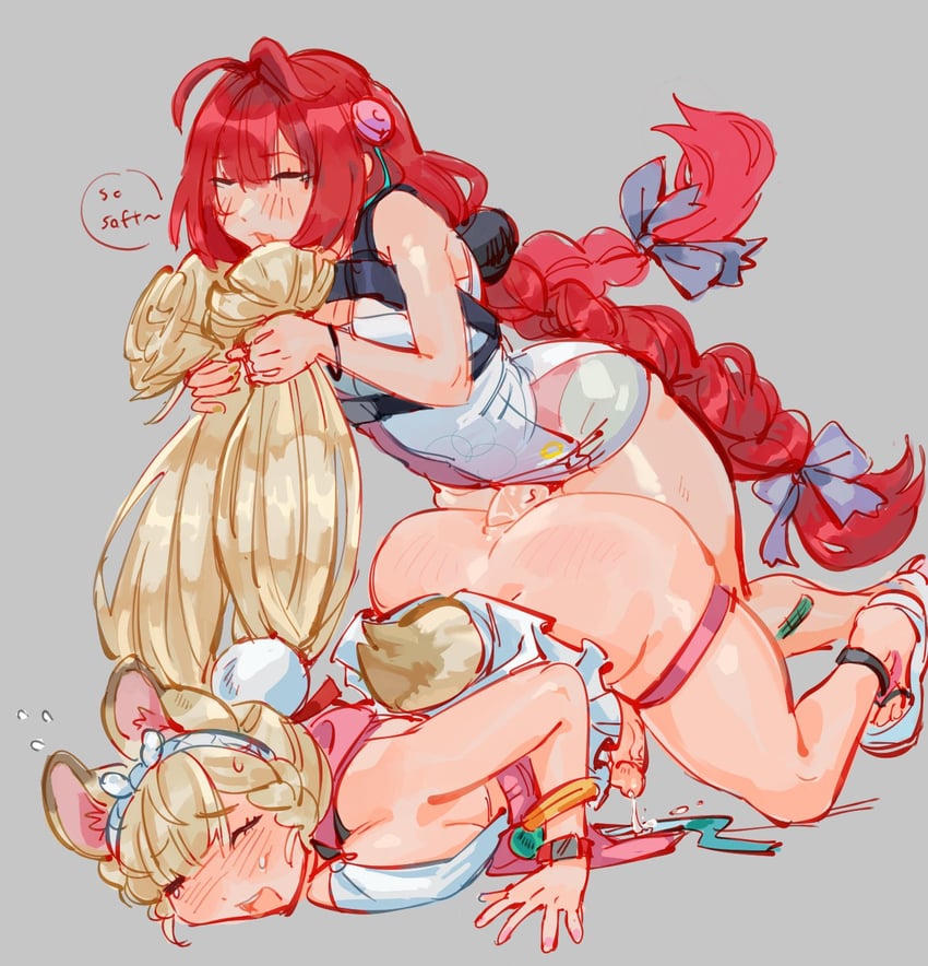绝区零、爱丽丝·赛姆菲尔德、爱丽丝·赛姆菲尔德 (百里香之海) 2名女孩 肛门 兽耳 呆毛 屁股