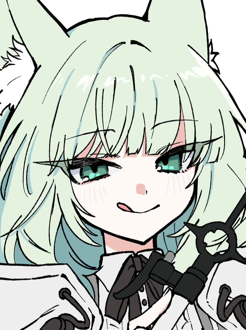 明日方舟、和弦 (明日方舟) 1名女孩 :q 兽耳毛 兽耳 猫耳