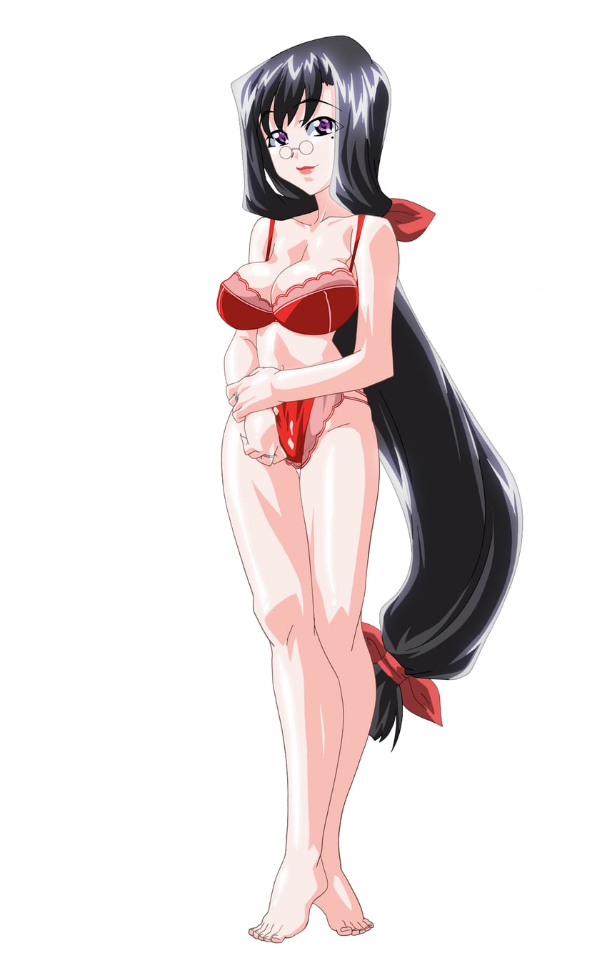 魔法玉、片濑美纪 1名女孩 赛璐珞上色 赤脚 黑发 胸罩