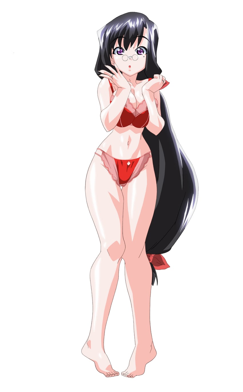 魔法玉、片濑美纪 1名女孩 赛璐珞上色 赤脚 黑发 胸罩