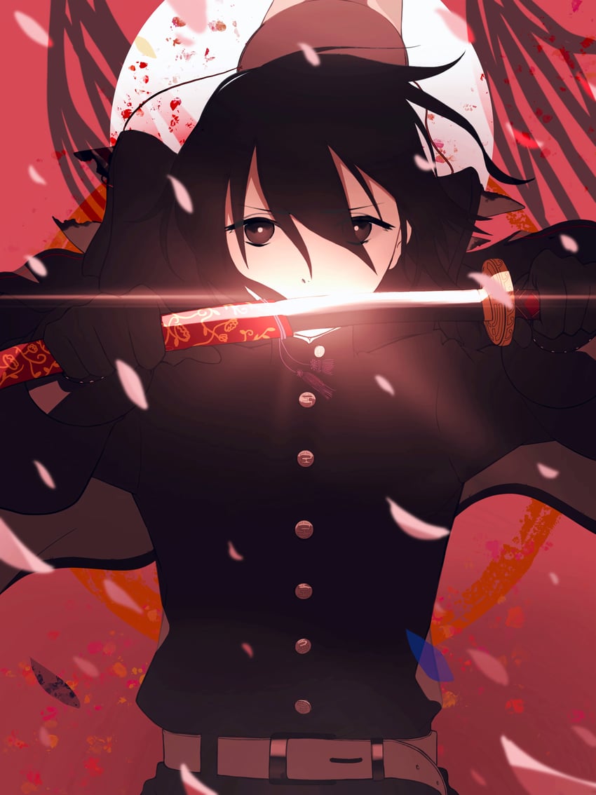 原创 1名男孩 腰带 黑瞳 黑发 斗篷