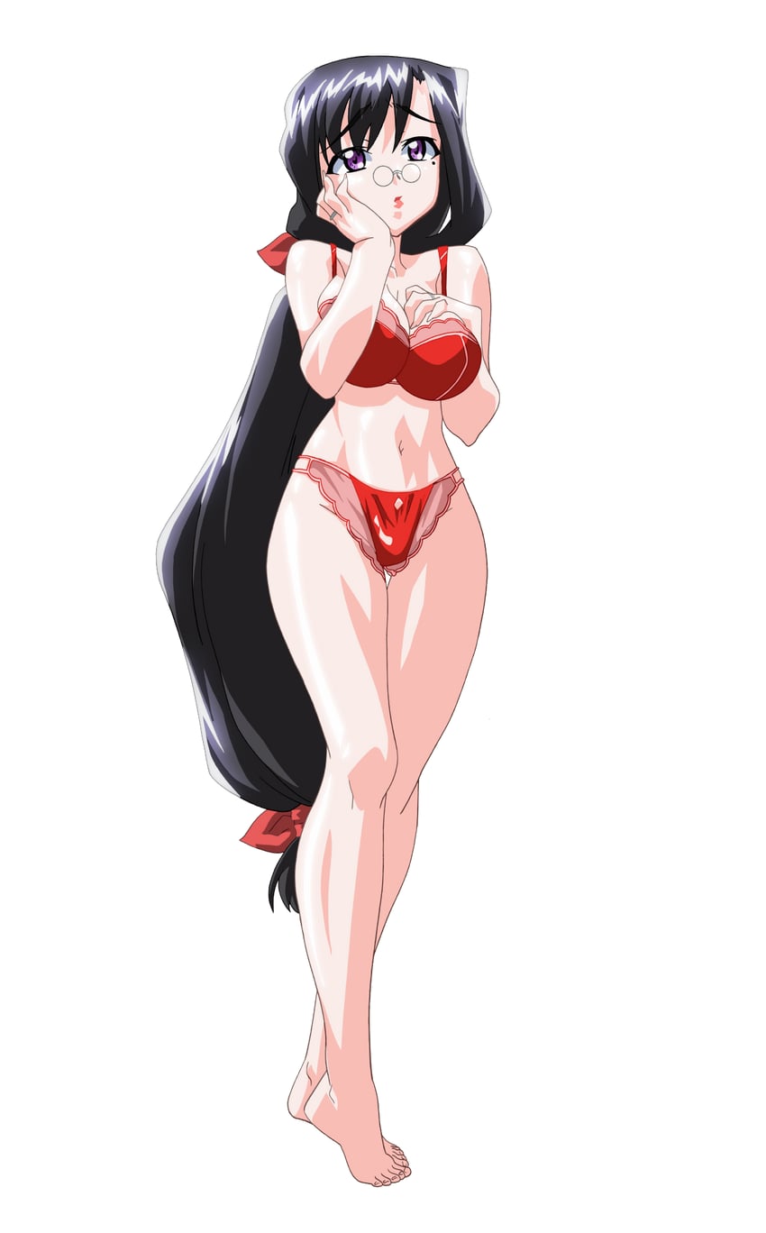 魔法玉、片濑美纪 1名女孩 赛璐珞上色 赤脚 黑发 胸罩