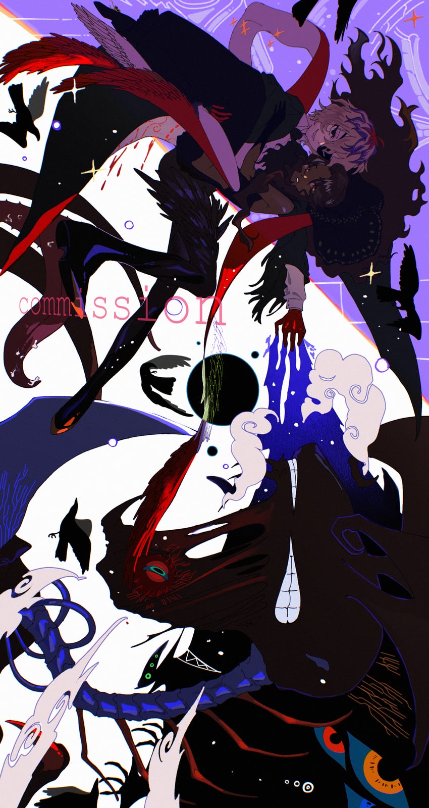 原创 1名男孩 1名女孩 鸟 棕发 云