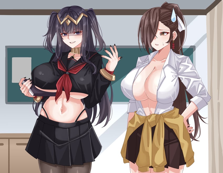 火焰纹章、火焰纹章：觉醒、火焰之纹章：if 2名女孩 替换服装 黑发 黑色指甲 黑色连裤袜