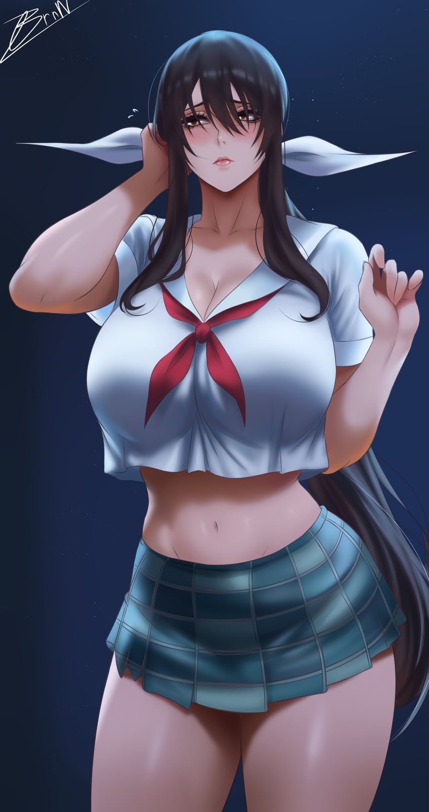 轻羽飞扬、羽咲内科 脸红 乳房 棕眼睛 飞溅的汗滴 巨乳