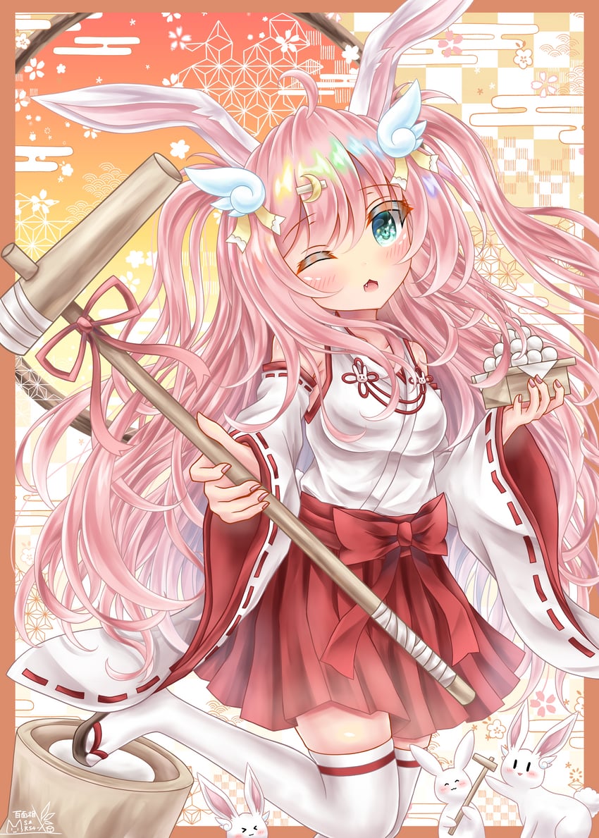 原创 1名女孩 兽耳 水色瞳 脸红 新月