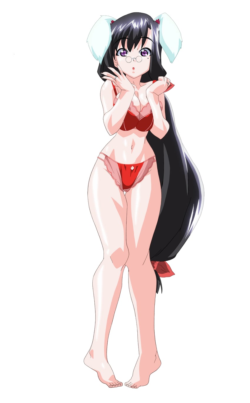魔法玉、片濑美纪 1名女孩 兽耳 赛璐珞上色 赤脚 黑发
