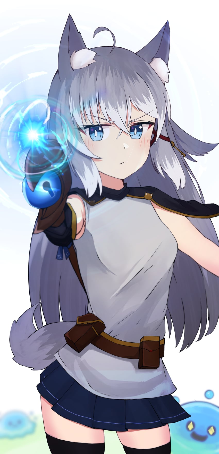 原创 +_+ 1名女孩 呆毛 兽耳毛 兽耳