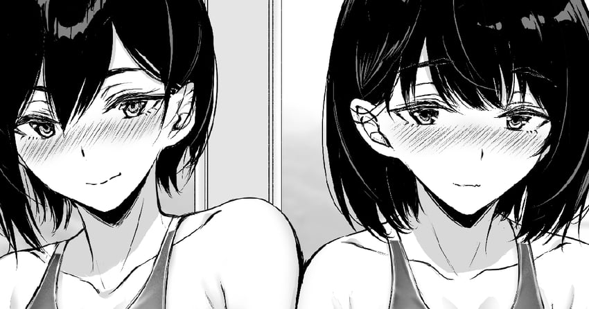 原创 2名女孩 露肩 脸红 闭嘴 锁骨