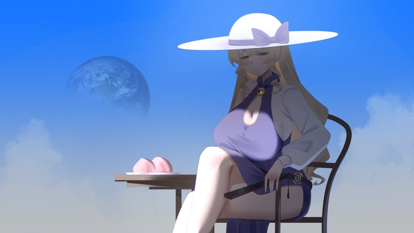 东方Project、绵月丰姬 1名女孩 异形乳量 (大) 金发 蝴蝶结 乳房