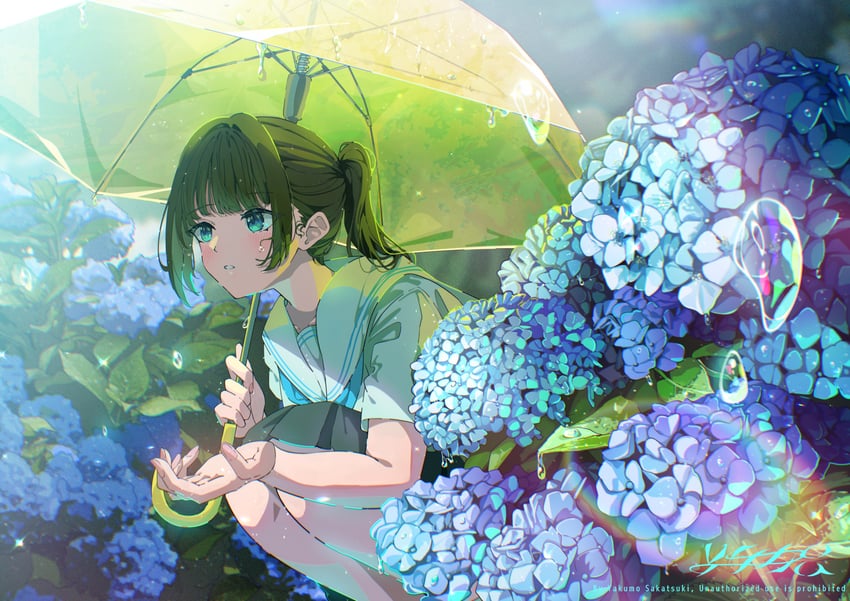原创 1名女孩 黑色裙子 蓝眼 模糊 模糊背景