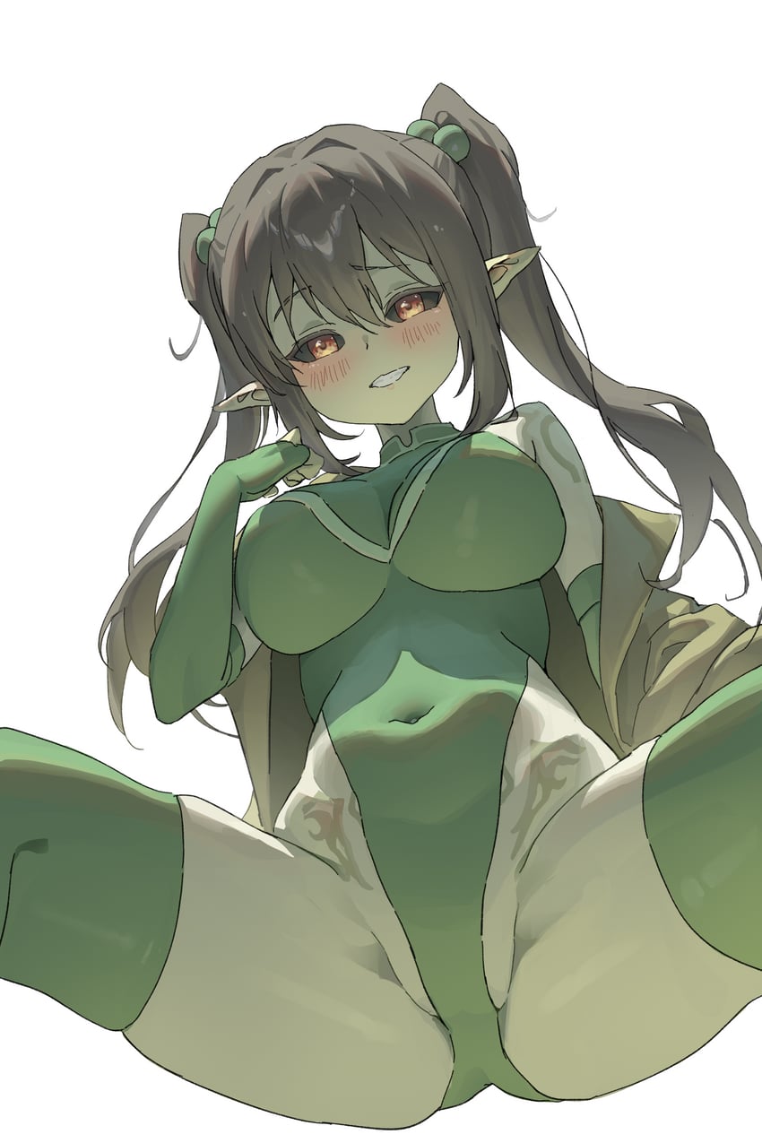 原创 1名女孩 露肩 黑发 脸红 乳房