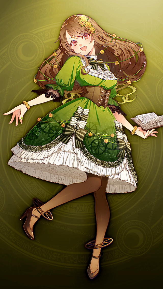 格林笔记、贝儿 (格林笔记)、sleeping beauty (bara) (grimms notes) 1名女孩 书 乳房 棕色紧身胸衣 棕发