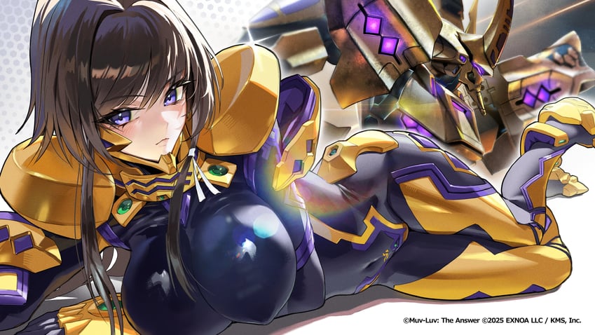 Muv-Luv、Muv-Luv Alternative、Muv-Luv ATE 1名女孩 装甲紧身衣 黑色连体衣 脸红 紧身连体衣