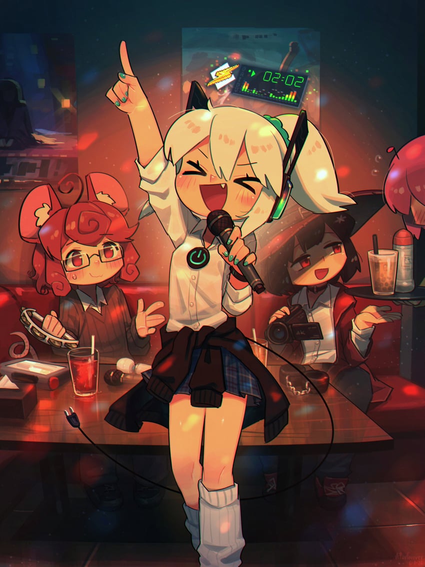 原创、Winamp、Digitan (Porforever) 4个女孩 :D 闭眼挤眼 呆毛 兽耳
