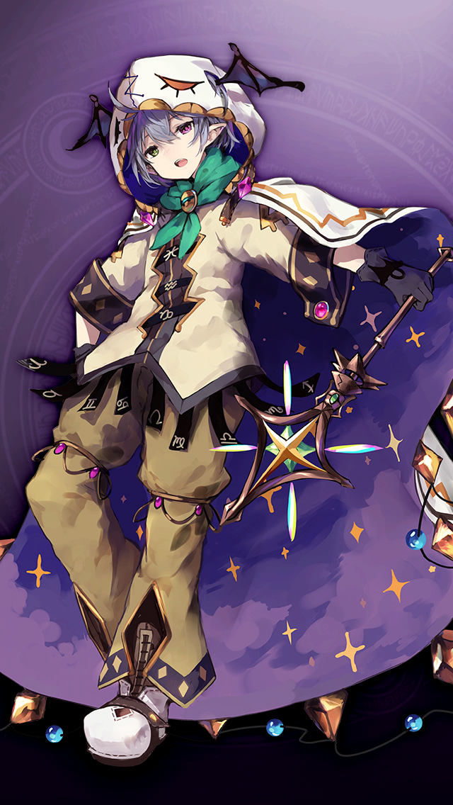 格林笔记、magician merlin (grimms notes)、magician merlin (original) (grimms notes) 1名男孩 黑色手套 蓝发 斗篷 手套