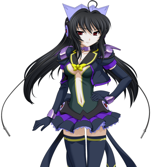 魔法战士 (系列)、mahou senshi symphonic knights、dark lily 1名女孩 2000年代风格 呆滞脸 呆毛 黑发