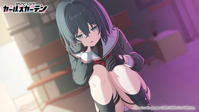 Muv-Luv、Muv-Luv Girls Garden、刘翠兰 1名女孩 黑色靴子 黑色手套 黑发 黑色水手服