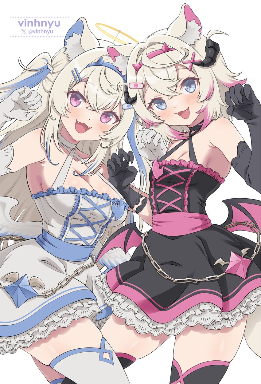 Hololive、Hololive英语、芙华瓦·阿比斯嘉德 2名女孩 兽耳毛 兽耳 创可贴 创可贴发饰