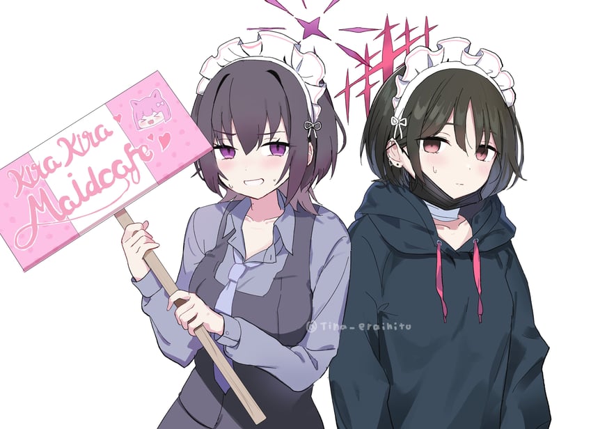 蔚蓝档案、美咲 (蔚蓝档案)、昴 (蔚蓝档案) 2名女孩 广告 (物体) 作者名 缠绷带的脖子 绷带
