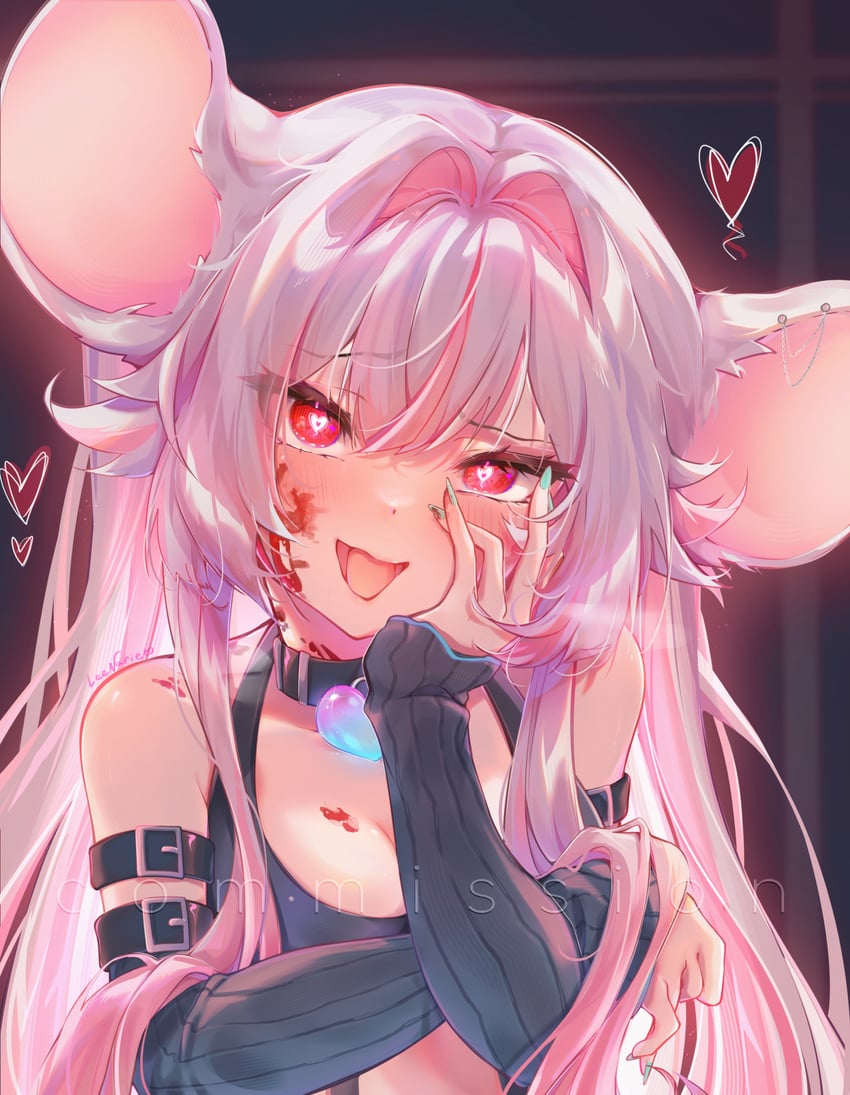 原创 1名女孩 兽耳 手臂带 露肩 腰带