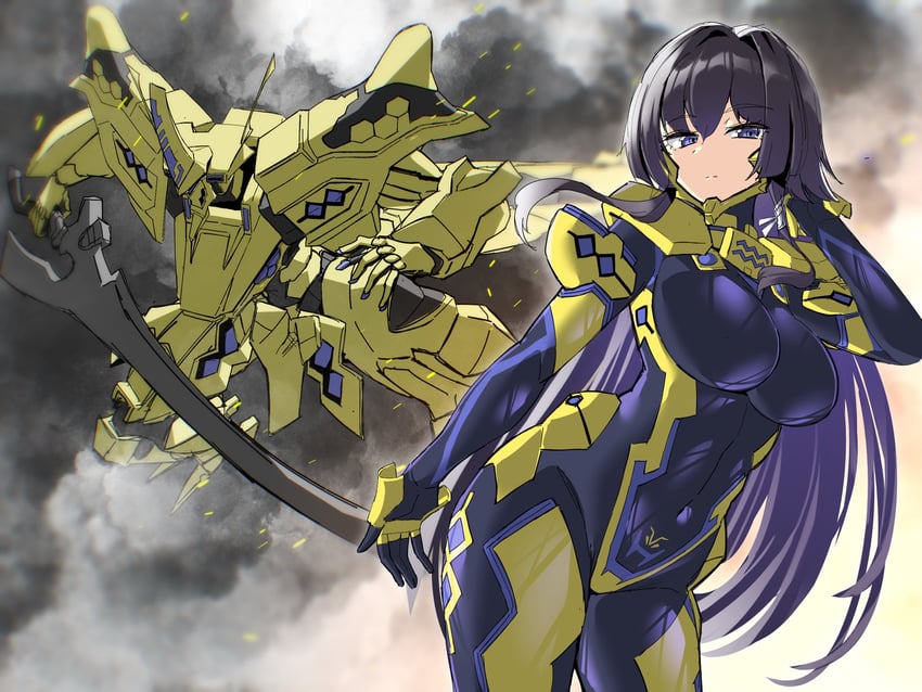 Muv-Luv、Muv-Luv Alternative、Muv-Luv ATE 1名女孩 装甲紧身衣 黑发 紧身连体衣 乳房