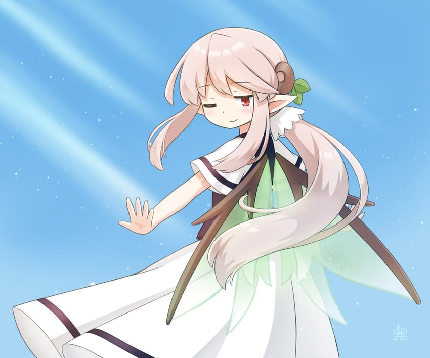 原创、艾丝塔尼亚 1名女孩 蓝色背景 蝴蝶结 小披肩 闭嘴