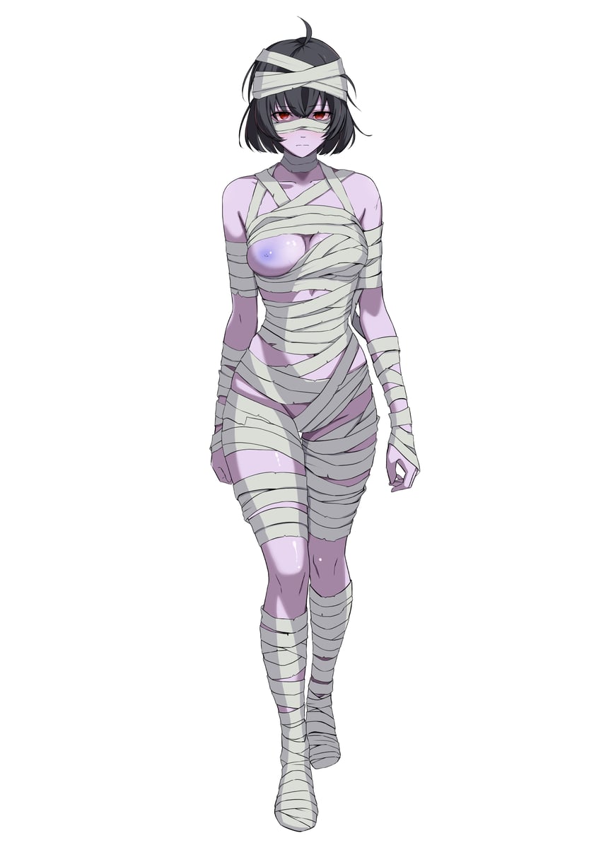 原创 1名女孩 包扎的手臂 裹胸绷带 缠着绷带的头 缠着绷带的腿