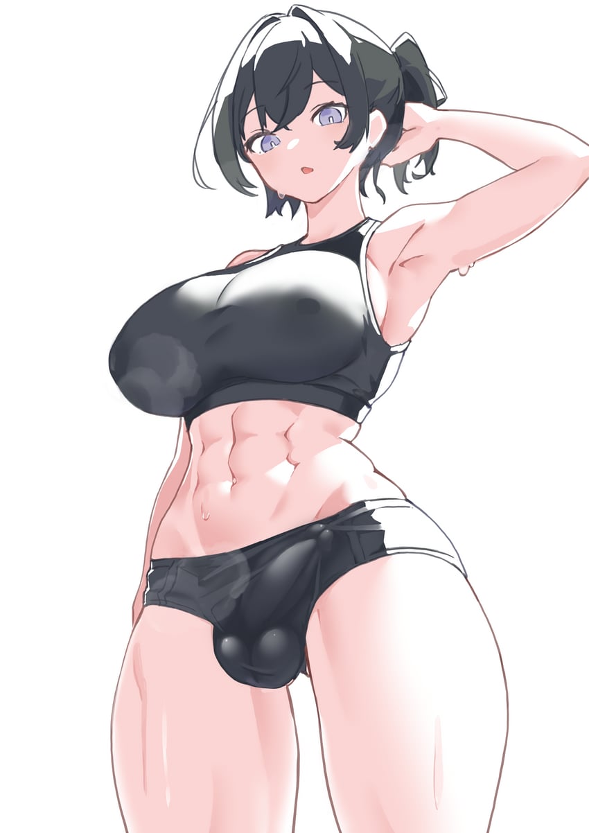 原创 1名女孩 腹肌 手放在头后 举手 腋下