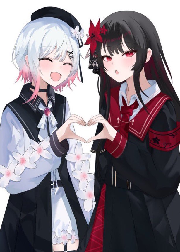 魔法少女的小镇审判、二阶堂博、樱庭绘麻 2名女孩 微笑 臂章 腰带 贝雷帽