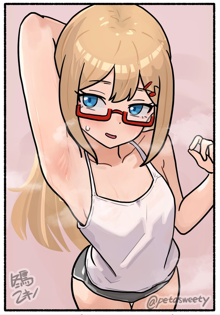 原创 1名女孩 手放在头后 腋下特写 腋下 作者名