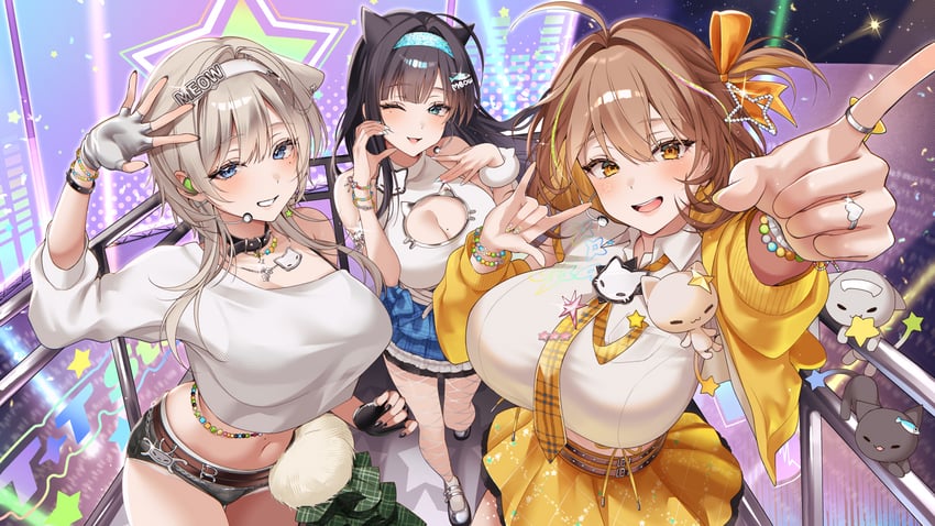 胜利女神：妮姬、阿尼斯(妮姬)、薄荷 (妮姬) 3人女子 :D 露肩 乳房 乳沟