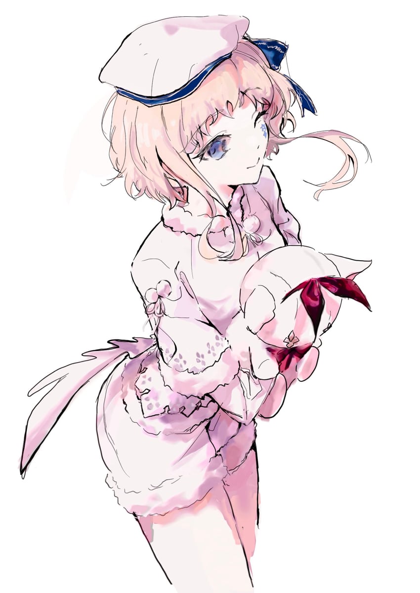 韵律源点 Arcaea、绘都 (Arcaea) 1名女孩 替换服装 贝雷帽 金发 蓝眼