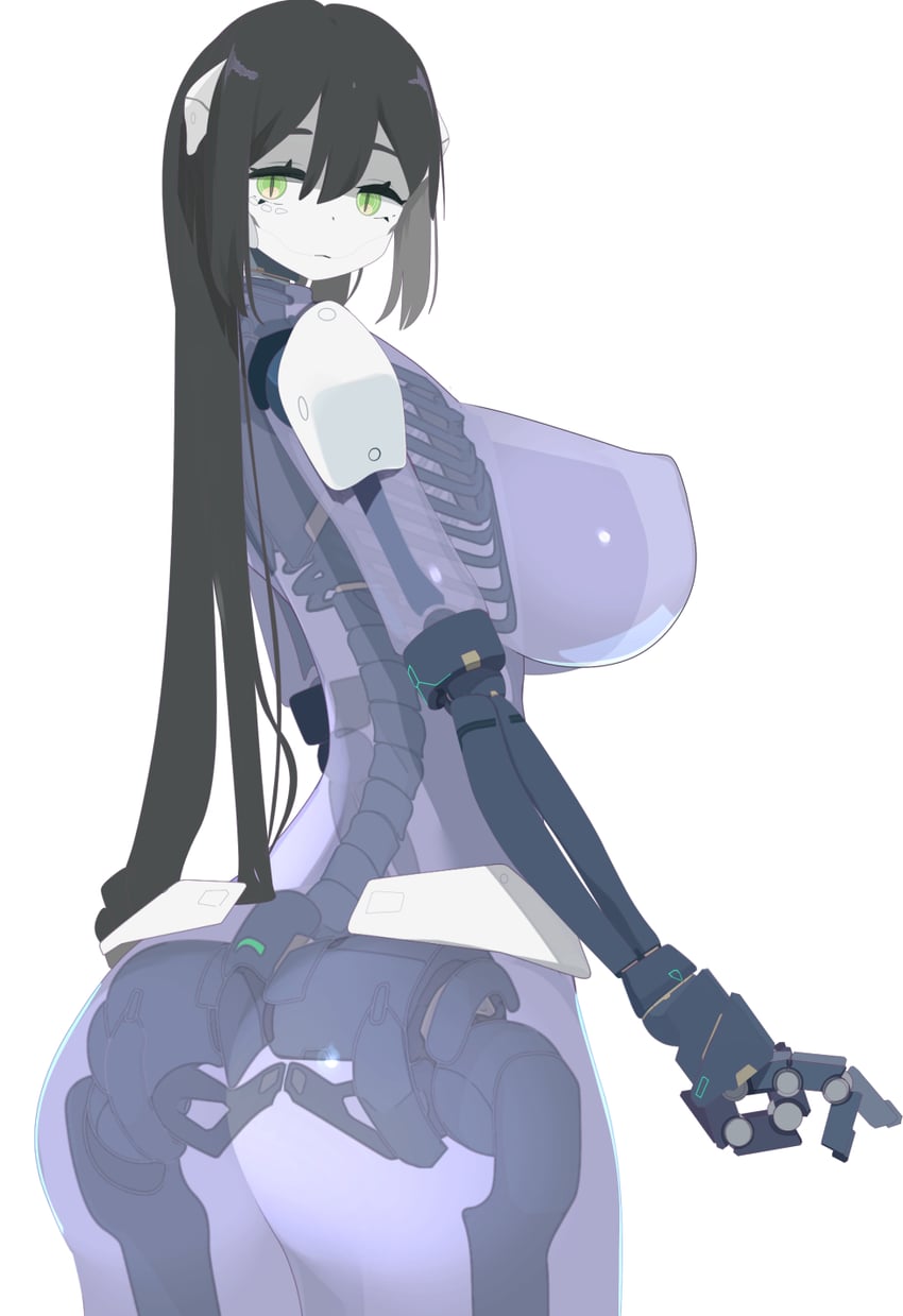 原创 屁股 黑发 乳房 绿眼 灰色背景