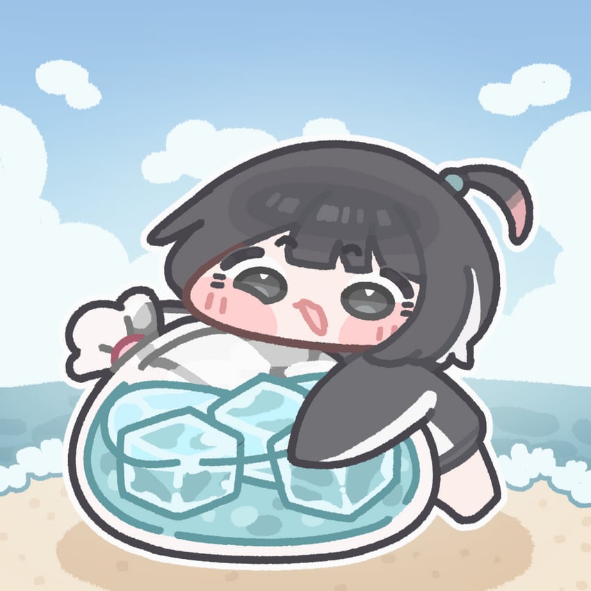 提卡尔 1名女孩 :D 包 赤脚 海滩